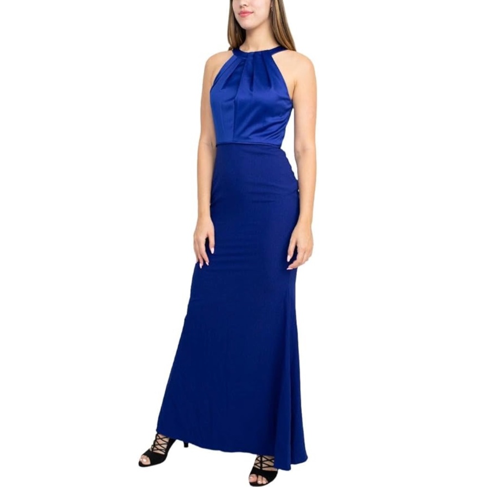 ADRIANNA PAPELL: Halter Trumpet Evening Dress (NWT) - Picture 6 of 8